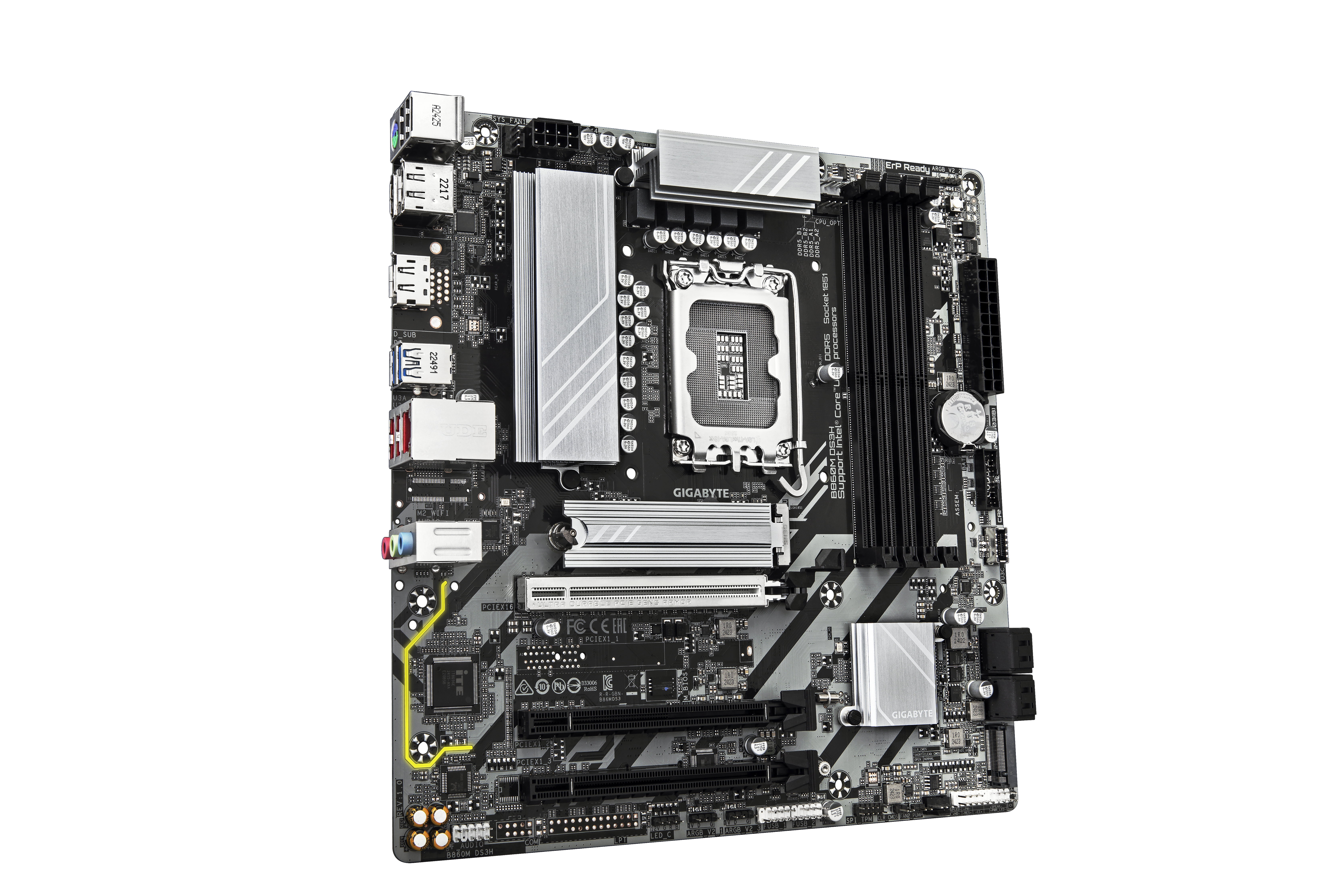 Bekijk afbeelding 3 van Gigabyte 1851 B860M DS3H - DDR5/2xM.2/2xDP/HDMI/µATX